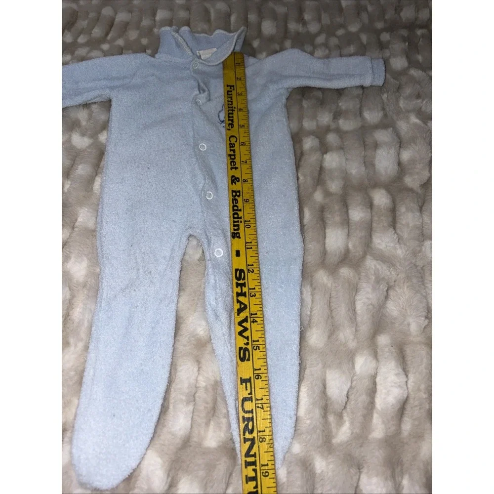 Vintage Infant Trimfit Baby Blue Sleeper Pajamas Small 0-10 lbs